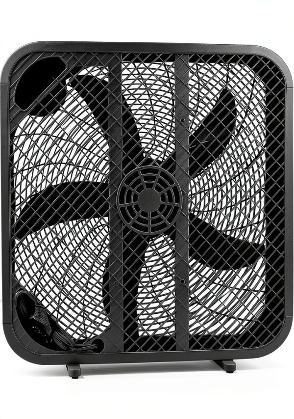 Genesis 20 Inch Box Fan Black High Velocity Floor Fan-6