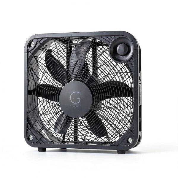 Genesis 20 Inch Box Fan Black High Velocity Floor Fan-5
