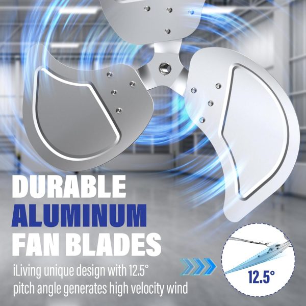 iLiving Floor Fan 160W Heavy Duty Metal Design-5