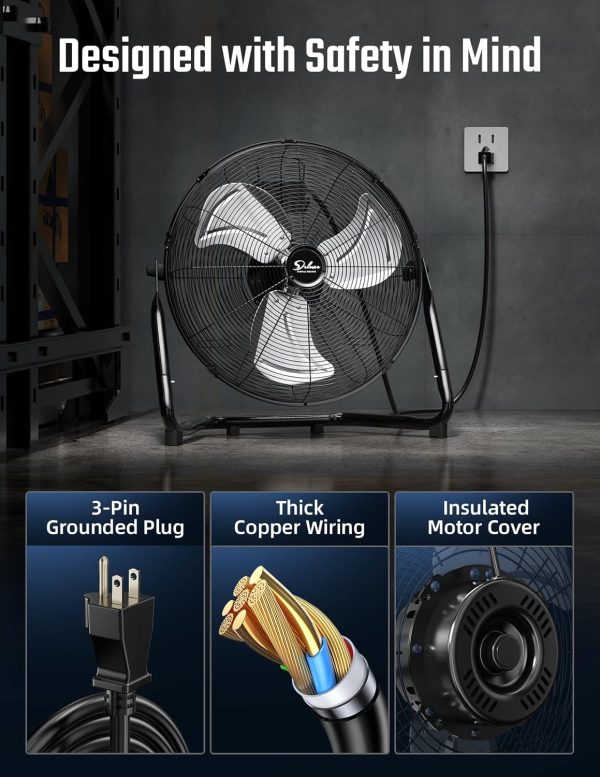 Simple Deluxe 20 Inch Floor Fan High Velocity-4