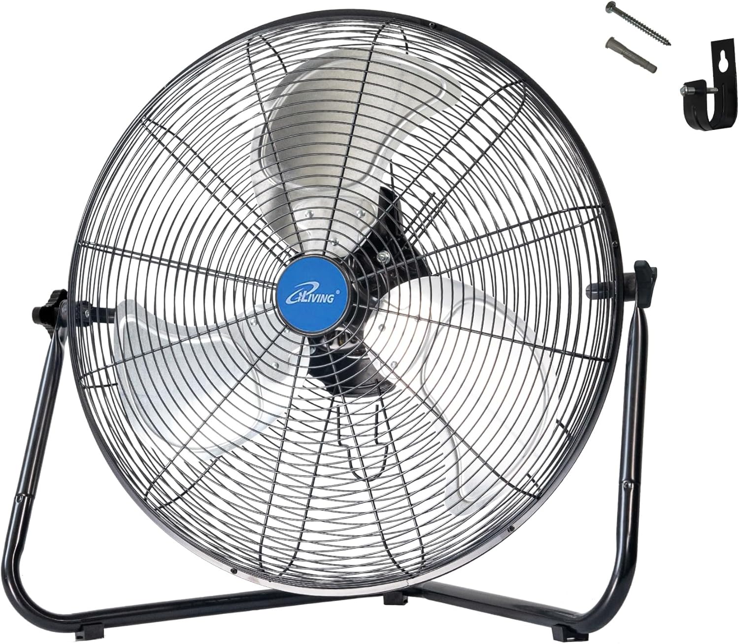 iLiving floor fan installed in a garage corner