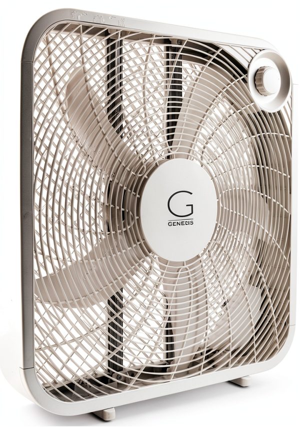 Genesis 20 Inch Box Fan White Floor Fan 3 Speeds-3