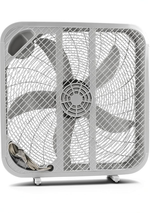 Genesis 20 Inch Box Fan White Floor Fan 3 Speeds-6