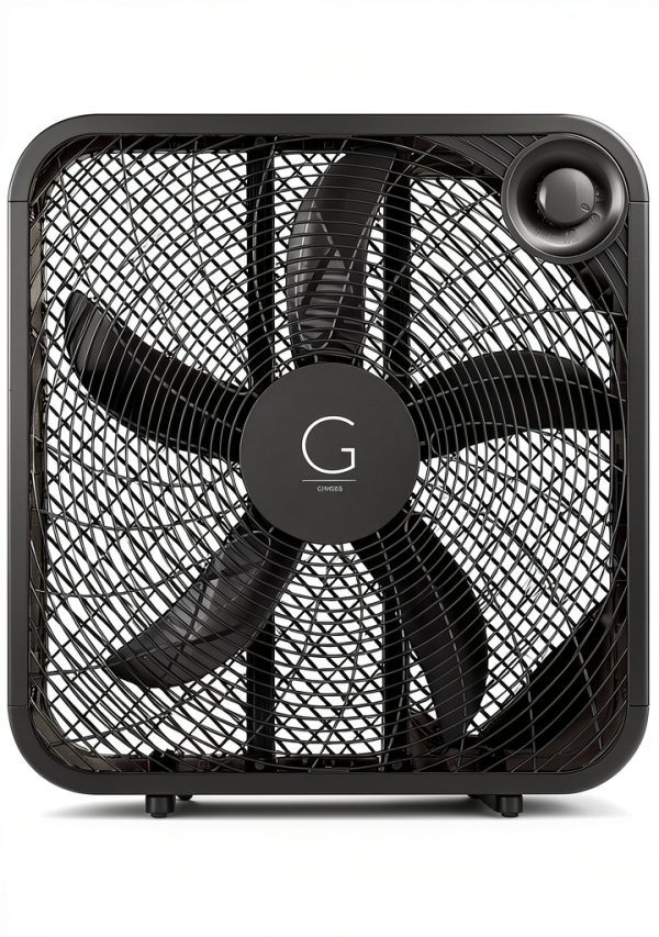Genesis 20 Inch Box Fan Black High Velocity Floor Fan-0