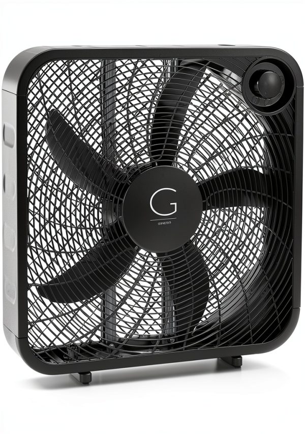 Genesis 20 Inch Box Fan Black High Velocity Floor Fan-3