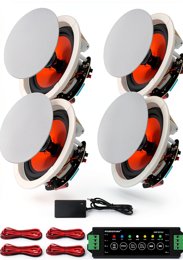 Installing STUDIOFINIX 4-Channel Bluetooth In-Ceiling Speakers on a wooden workbench