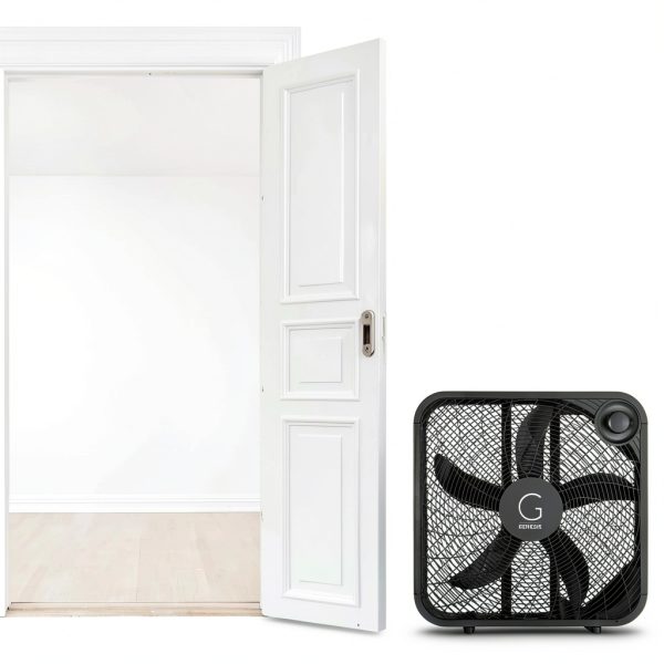 Genesis 20 Inch Box Fan Black High Velocity Floor Fan-2