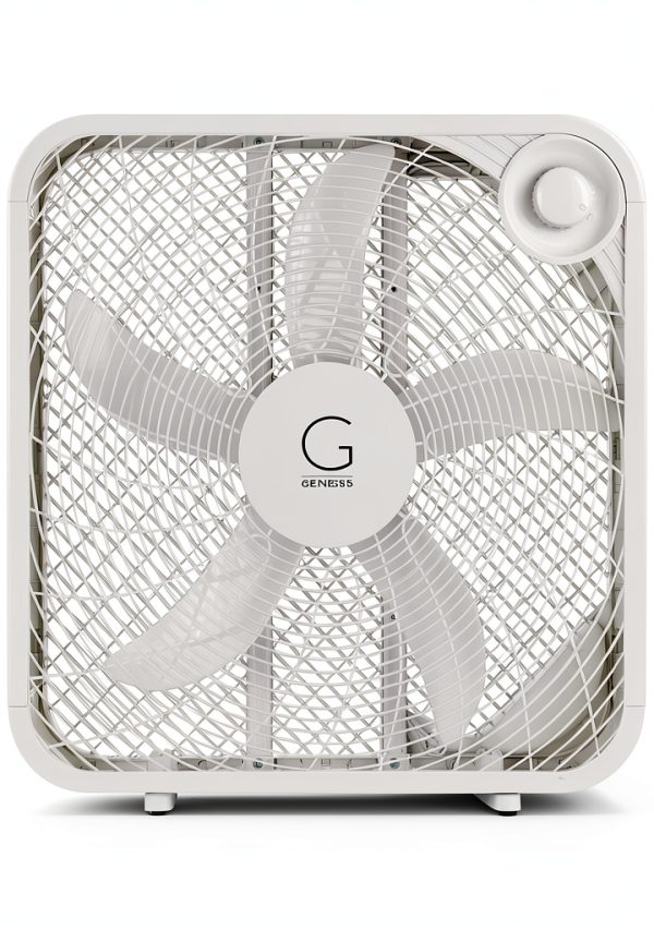 Genesis 20 Inch Box Fan White Floor Fan 3 Speeds-0