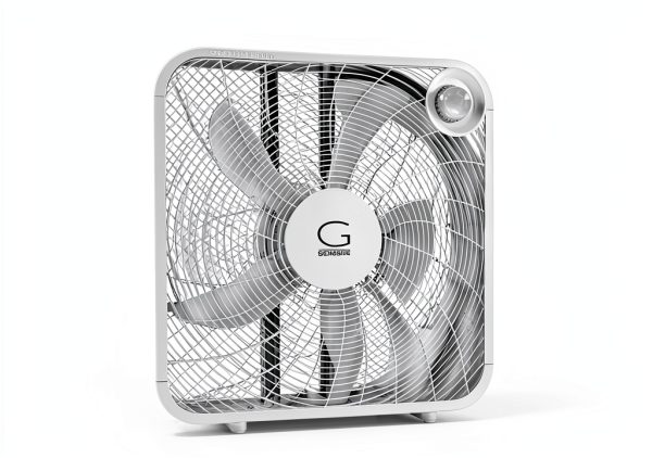 Genesis 20 Inch Box Fan White Floor Fan 3 Speeds-4