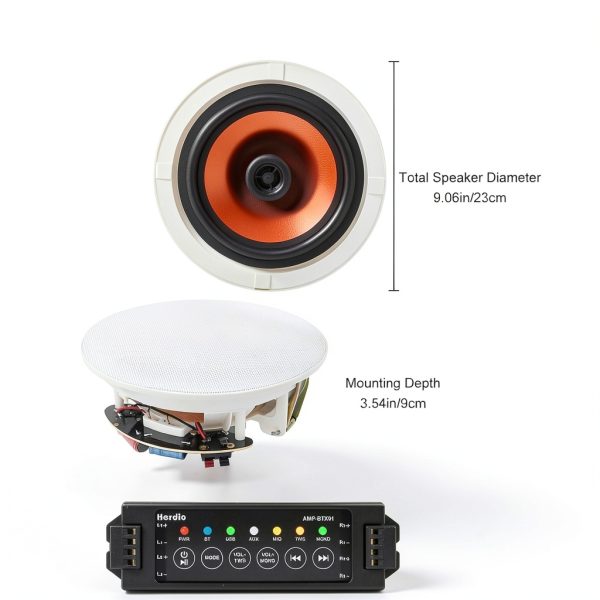 Ceiling Speaker Herdio 200W Bluetooth White-4