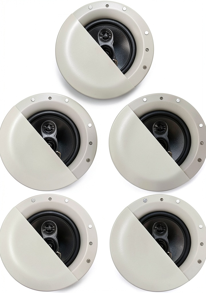 Ceiling speakers installed in a modern living room