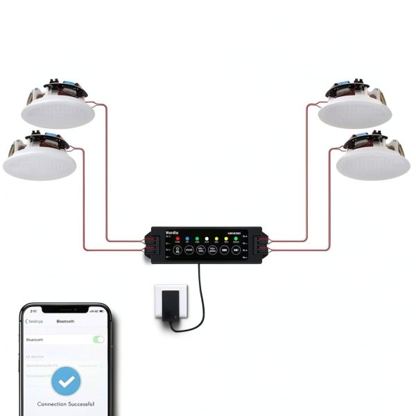 Ceiling Speaker Herdio 200W Bluetooth White-6