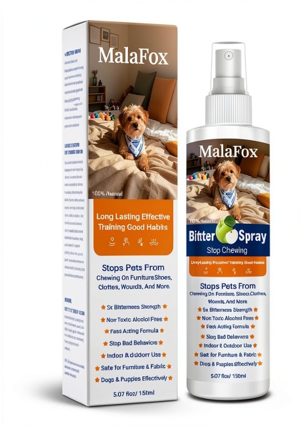 Bitter Apple Spray for Dogs MalaFox Dog Repellent 5x Bitter Non‑Toxic-0
